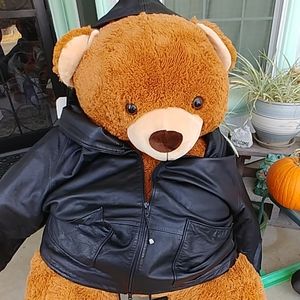 Plus size Black Genuine Leather Jacket